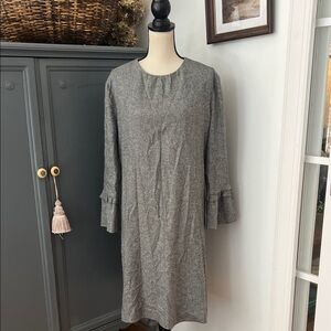 The Fold London Herringbone Wool Blend Dress